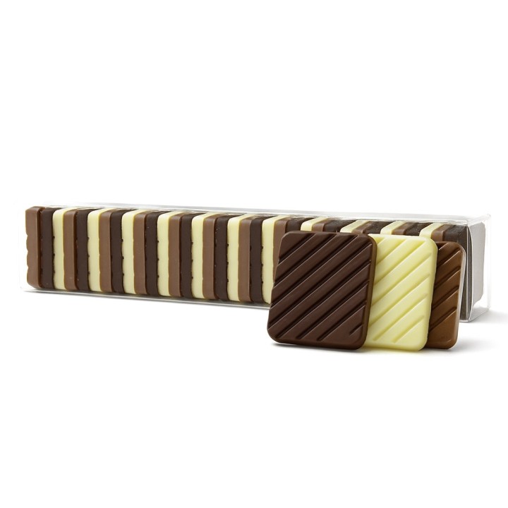 Chocolats carrés en réglette