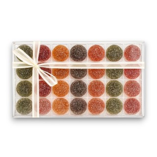 Coffret de 28 palets pâtes de fruits.