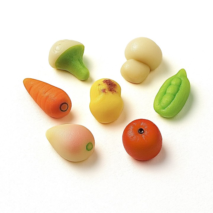 Pâtes d'amande fruits ou légumes en réglette