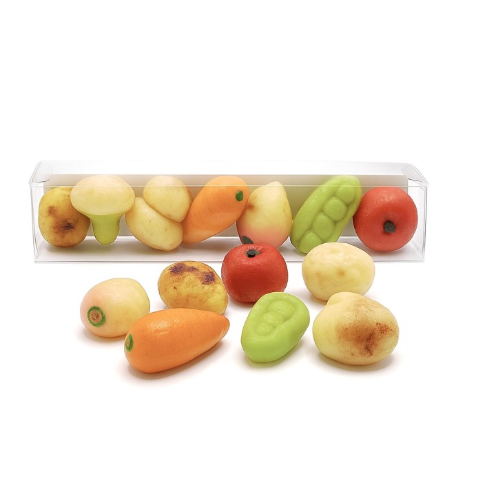 Pâtes d'amande fruits ou légumes en réglette
